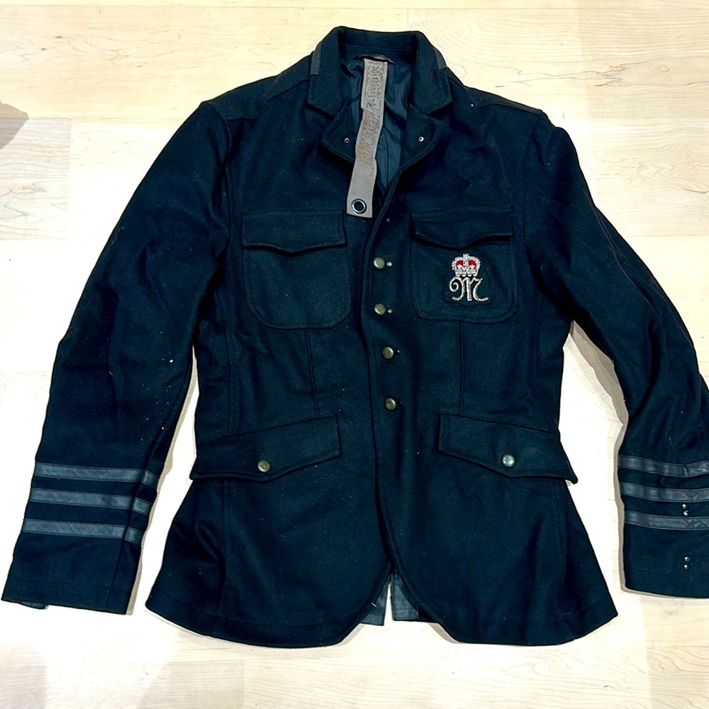 Designer Messagerie felted fleece wool black M jacket unisex.